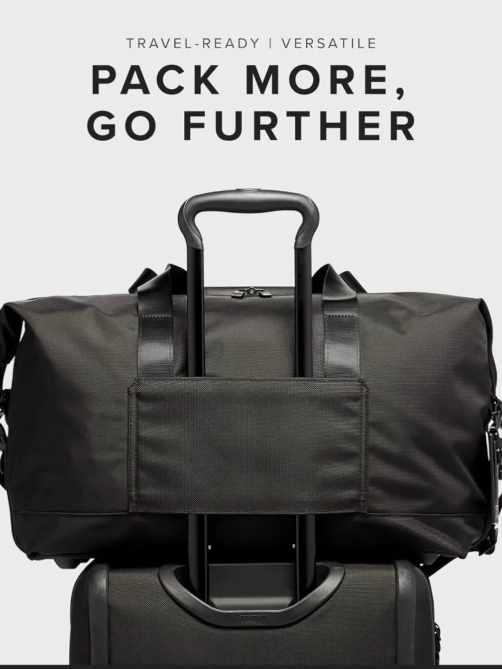 TUMI Alpha 3 Double Expansion Travel Satchel/Duffel Bag - Black